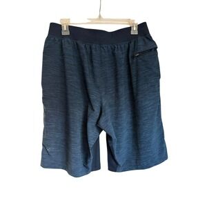 Lululemon Mens T.H.E. Short 9" Navy Blue Space Dye Athletic Training Shorts Sz L